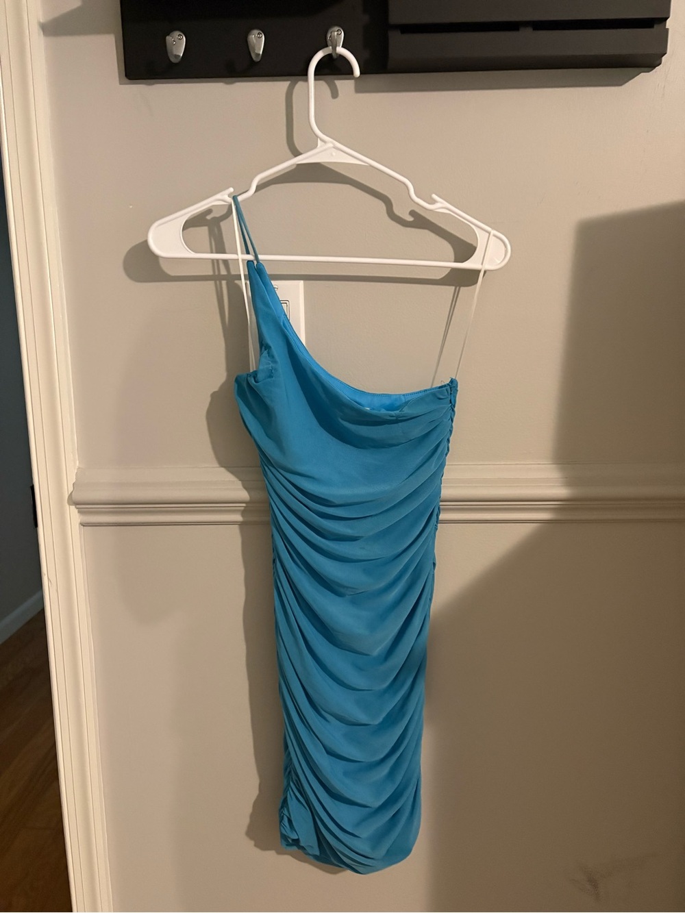 Princess Polly One-Shoulder Ruched Dress in Teal